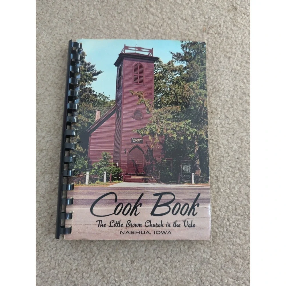 Vintage 1984 cookbook Nashua‎ Iowa IA little brown church in the vale